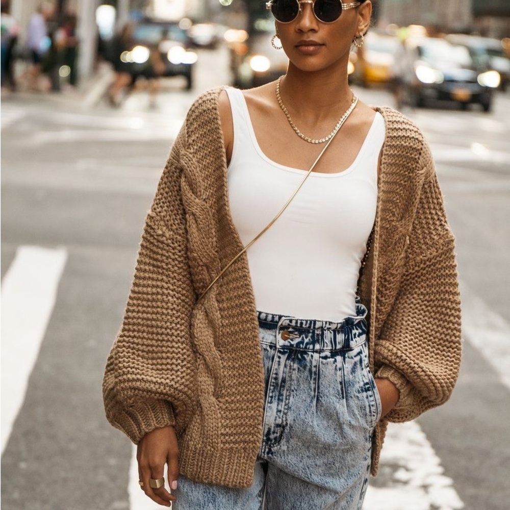 ❌SOLD❌ Böhme | Maren Cable-Knit Cardigan (Taupe)